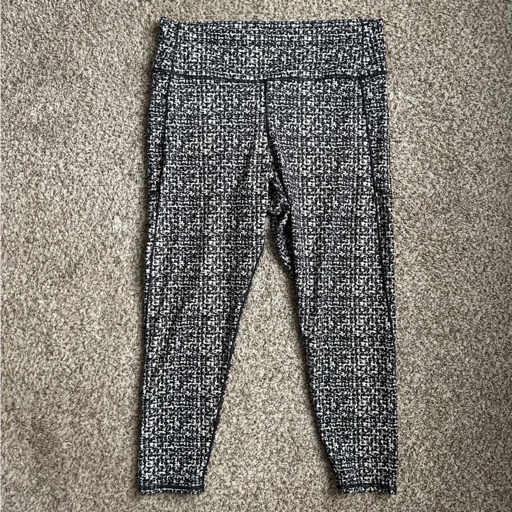 GAP Fit Power Move High Rise Ankle Leggings White Black Workout Activewear XL